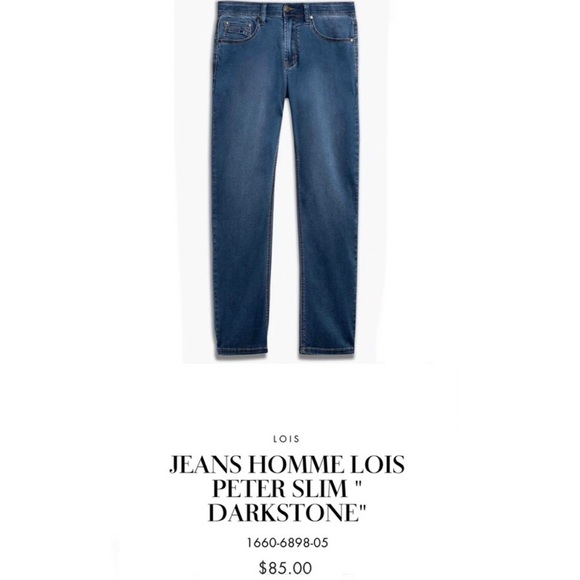 Lois Peter 28/34 Slim 1660 Mid-low Waist Tapered Leg Jeans Denim Blue - Picture 16 of 16